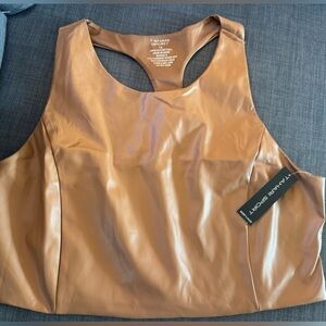 NWT Tahari Sport Tan Faux Leather Tank Top